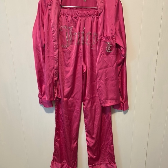 Juicy Couture Pink Satin Pajama Set - Picture 1 of 6
